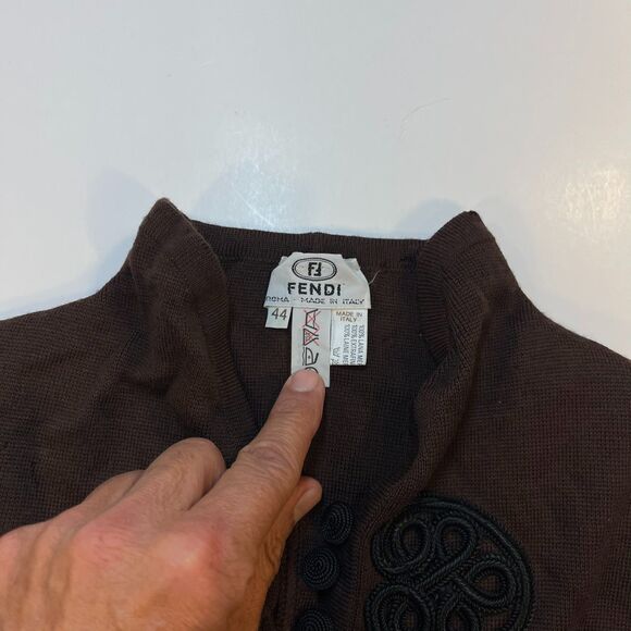 FENDI Authentic VINTAGE 1980'S FENDI Wool DRESS Made in Italy 44 - Picture 6 of 13